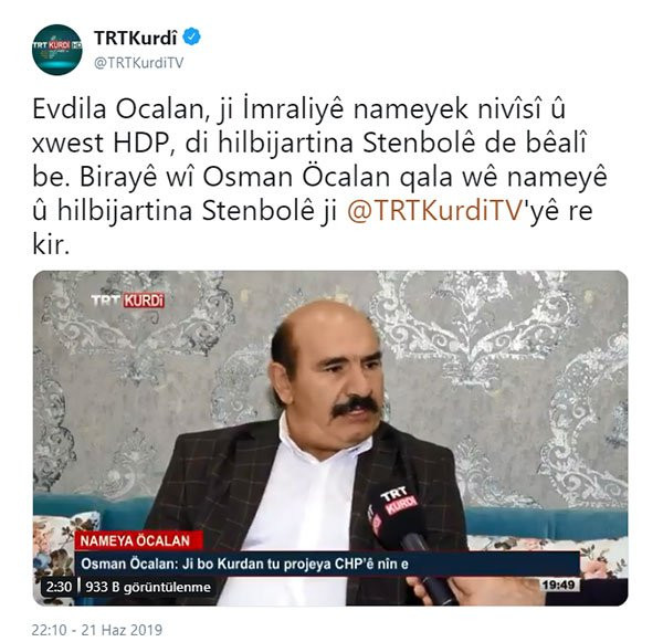 TRT teröristbaşı Öcalan’ın kardeşi ile röportaj yaptı - Resim: 1