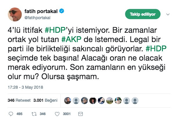 Fatih Portakal'dan HDP oylarıyla ilgili çarpıcı yorum - Resim: 1