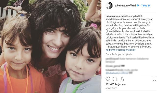 Tuba Büyüküstün'ün kızları Toprak ve Maya okullu oldu - Resim: 1