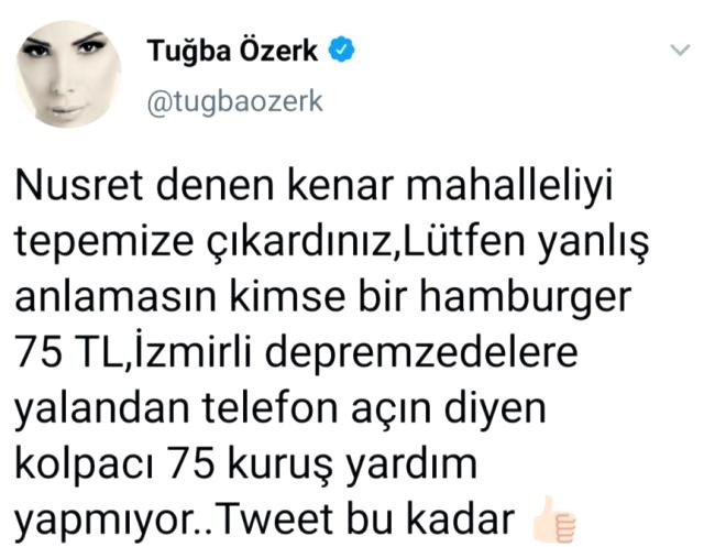 Tuğba Özerk'ten Nusret'e bomba gönderme: Kolpacı 75 kuruş yardım yapmıyor - Resim: 1