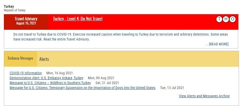 ABD’den Flaş Uyarı: Covid-19 ve Terör Riski Nedeniyle Türkiye’ye Seyahat Etmeyin - Resim: 1