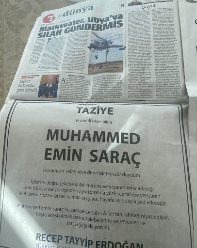 Erdoğan'ın Taziye İlanı Türkiye Gazetesinde de Yayınlandı - Resim: 1