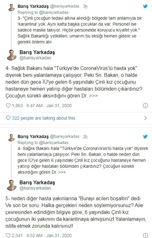 Türkiye'de ilk koronavirüs vakası iddiası: Barış Yarkadaş raporu paylaştı - Resim: 2