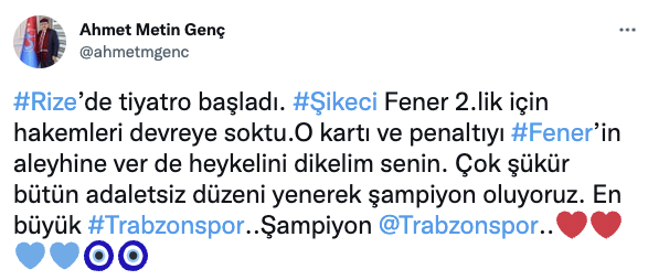 Trabzonlu Başkanın Şikeci Fener Tweeti Olay Yarattı! - Resim: 1