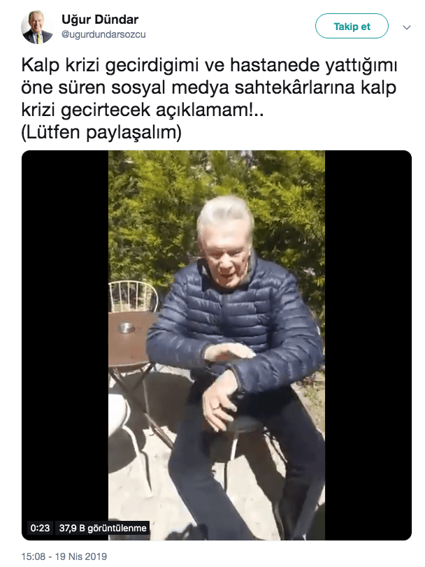 Uğur Dündar'dan kalp krizi geçirdi iddialarına yanıt - Resim: 1