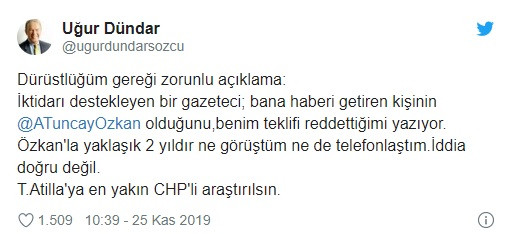 Uğur Dündar: Bana haberi getiren kişi Tuncay Özkan değil - Resim: 1