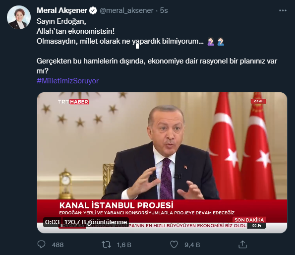 Meral Akşener'den Erdoğan'a: Allah'tan Ekonomistsin! - Resim: 1