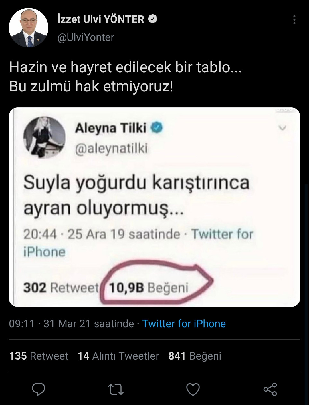 MHP Genel Başkan Yardımcısı'ndan Aleyna Tilki'nin Tweet'ine Tepki - Resim: 1