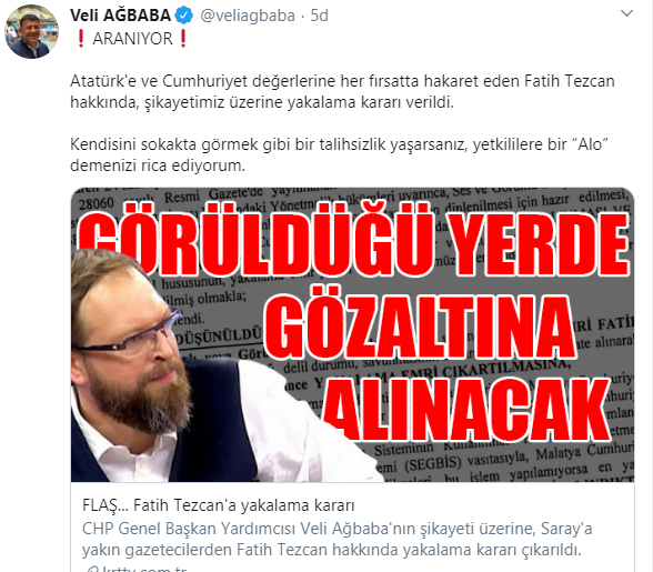 Fatih Tezcan hakkında yakalama kararı - Resim: 1