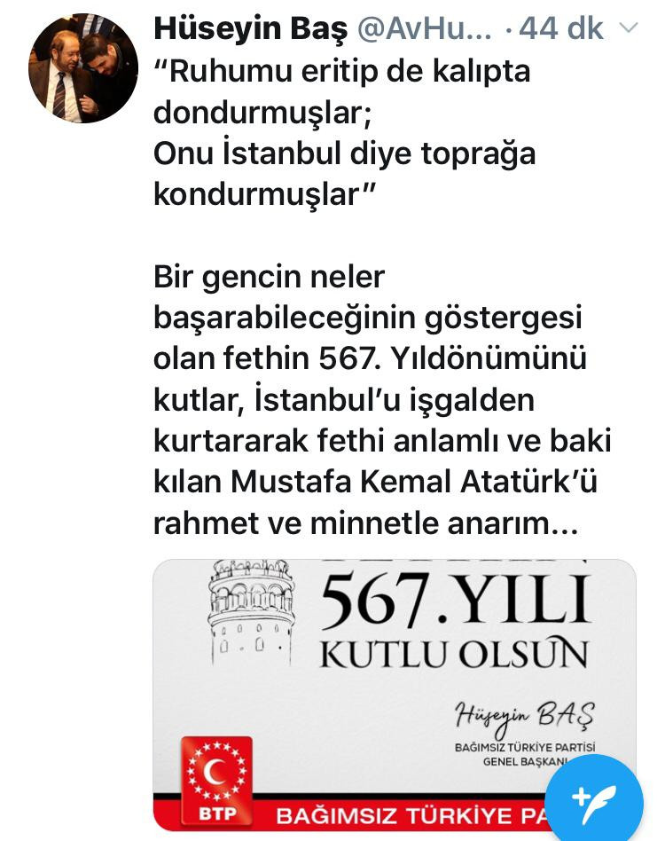 Fetih mesajında Mustafa Kemal Atatürk'ü anan lider kim? - Resim: 1