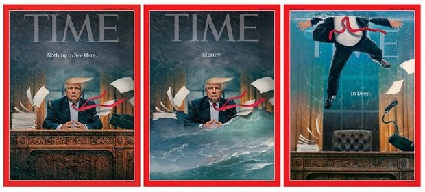 Flaş: Dünyaca ünlü Time dergisinden Trump'a 3. kapak: Batıyor - Resim: 1