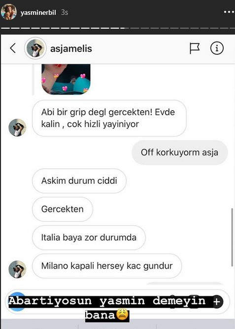 Yasmin Erbil’den Korona paylaşımı: Durum ciddi, İtalya zor durumda… - Resim: 1