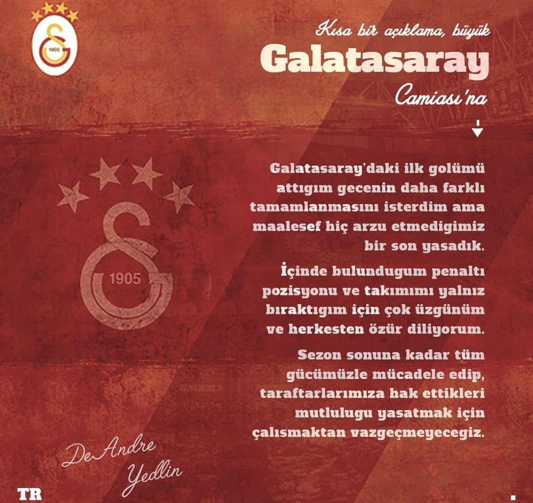 Galatasaraylı Yedlin Taraftardan Özür Diledi - Resim: 1