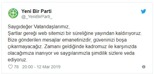 Yeni Bir Parti apar topar kapatma kararı aldı! - Resim: 1