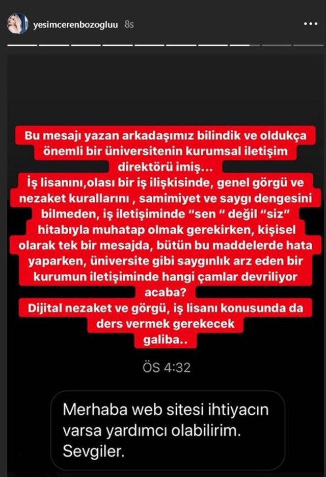 Yeşim Ceren Bozoğlu'nu çıldırtan mesaj - Resim: 1