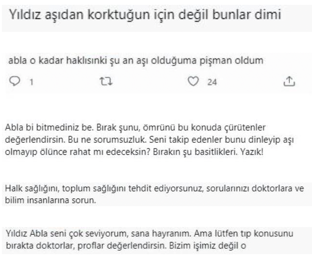 Yıldız Tilbe'nin Aşı Karşıtlığı Sevenlerinden Sert Tepki Gördü - Resim: 2