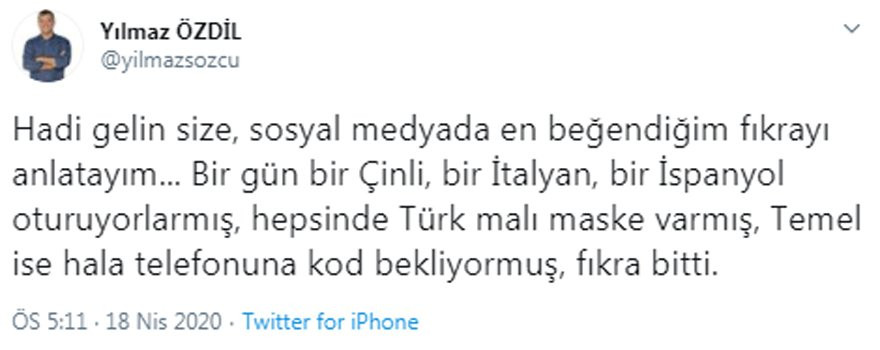 Yılmaz Özdil’den ücretsiz maske fıkrası - Resim: 1