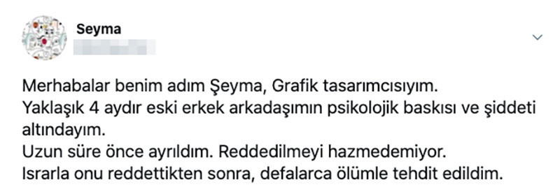 Kadına şiddette bugün: Şeyma Demir'in çığlığı Twitter'ı salladı: #seymaninsesiol - Resim: 1
