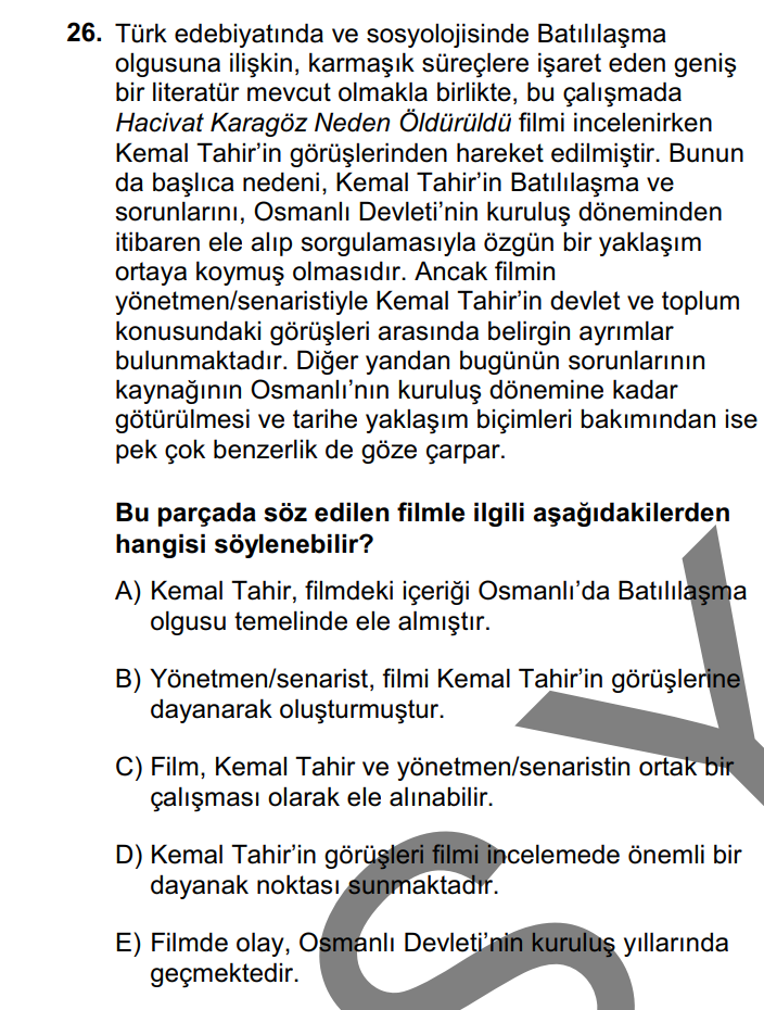 YKS'de sorulan Hacivat ve Karagöz sorusunu filmin senaristi bile çözemedi - Resim: 1
