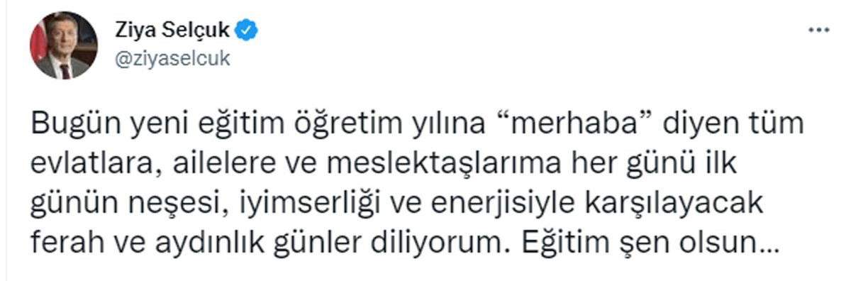 Eski Bakan Ziya Selçuk'tan Gece Yarısı Paylaşım: Eğitim Şen Olsun - Resim: 1