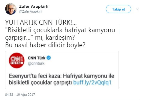 Zafer Arapkirli'den CNN Türk'e tepki: Yuh artık! - Resim: 1