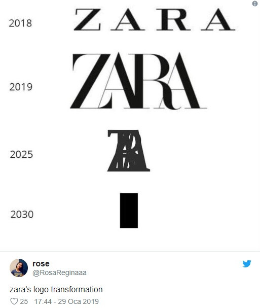 Zara’nın değişen logosu Twitter’da alay konusu oldu - Resim: 1