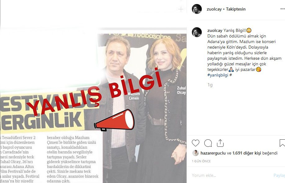 Zuhal Olcay’dan kavga açıklaması - Resim: 1